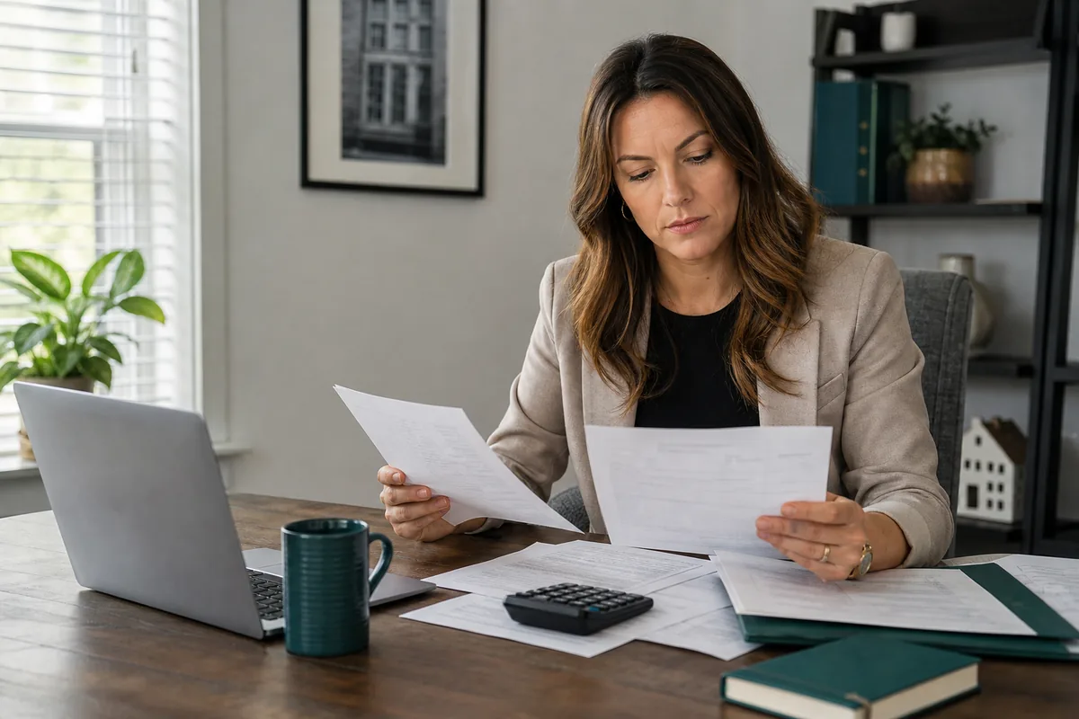 Property professional reviewing employment and income information for a tenant application