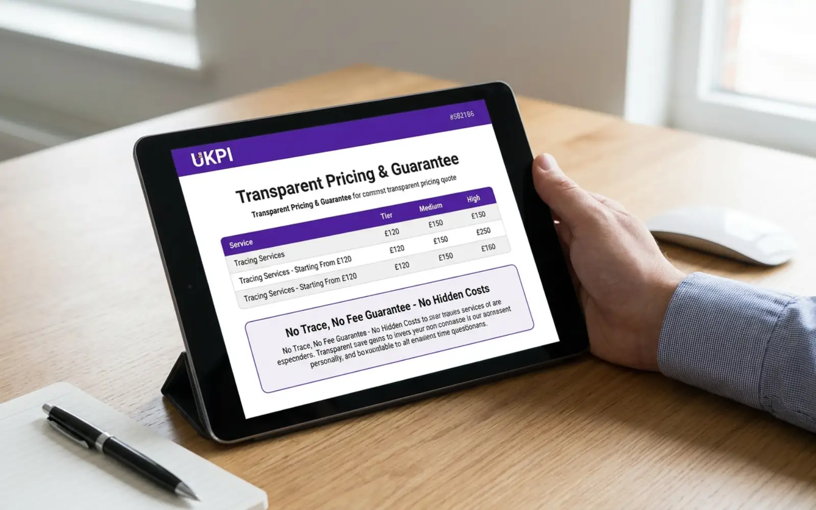 Transparent pricing for tracing a business address from a phone number